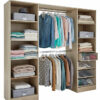 Kit dressing 2 colonnes Qazar décor chêne grisé H. 200 cm x L. 220 cm x P. 48 cm