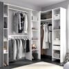 Dressing d'angle extensible DORIAN - L164/234 cm - Blanc et gris