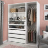 Dressing effet chêne 2 tablettes 5 tiroirs GoodHome Atomia H. 187,5 x L. 150 x P. 58 cm