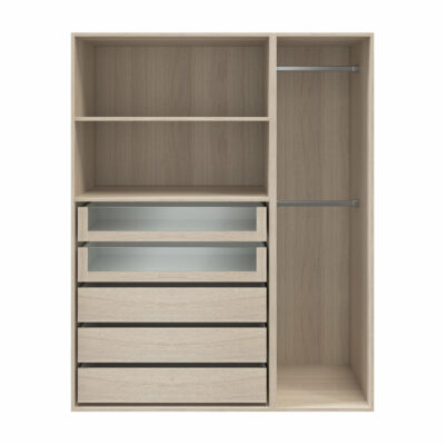 Dressing effet chêne 2 tablettes 5 tiroirs GoodHome Atomia H. 187,5 x L. 150 x P. 58 cm – Image 17