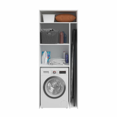 Meuble buanderie Clean coloris blanc H. 203,2 x L. 80,2 x P. 59,7 cm – Image 2