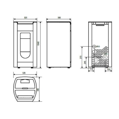 Poêle à granulés étanche SUPRA ALIX 7 kW Blanc – Image 3