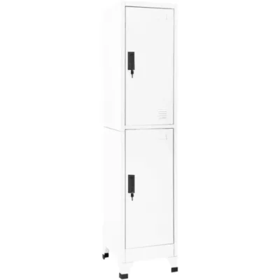 Armoire à casiers Blanc 38x45x180 cm Acier – Image 2