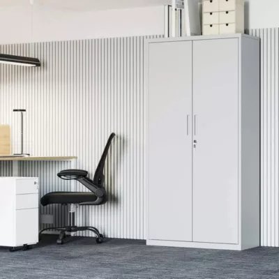 Armoire de rangement en acier SONGMICS OMC015G01 - Double porte - 5 niveaux - Placard de bureau - Pour garage, bureau - Robuste - Gris – Image 2