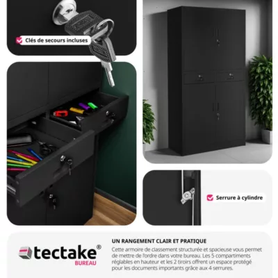 Armoire de classement en métal Verrouillable – Image 5
