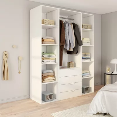Dressing blanc 4 tiroirs GoodHome Atomia H. 225 x L. 175 x P. 58 cm – Image 2