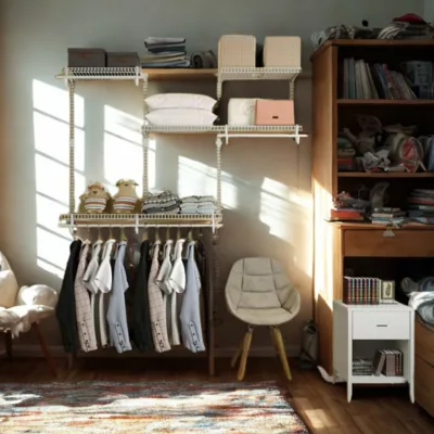 Dressing crémaillères modulables blanc 36 pièces 1,88x1,22M – Image 3
