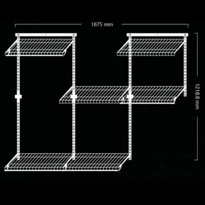 Dressing crémaillères modulables blanc 36 pièces 1,88x1,22M – Image 6