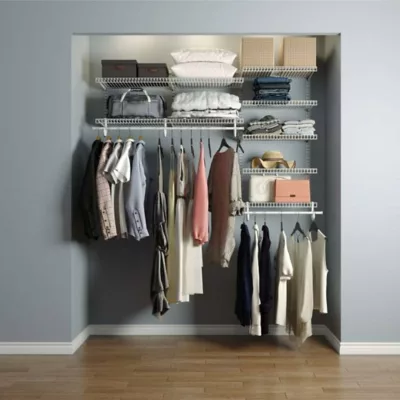 Dressing crémaillères modulables blanc 40 pièces 1,81x1,22M en kit