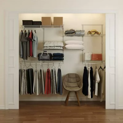 Dressing crémaillères modulables blanc 47 pièces 2,38x1,22M en kit