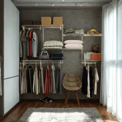 Dressing crémaillères modulables blanc 47 pièces 2,38x1,22M en kit – Image 2