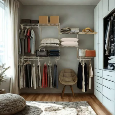 Dressing crémaillères modulables blanc 47 pièces 2,38x1,22M en kit – Image 3