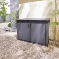 Coffre horizontal en polypropylène aspect bois naturel gris 2020 L « Cortina mega » – Keter