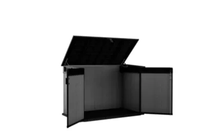 Coffre horizontal en polypropylène aspect bois naturel gris 2020 L "Cortina mega" - Keter – Image 6