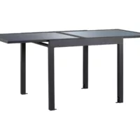 Table de jardin rectangulaire avec allonge gris NATHALIE – 90×90-180max. cm