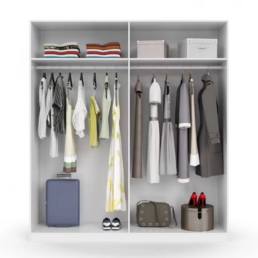 Knoxville - Grande Armoire effet bois blanc 180x52 cm – Image 6