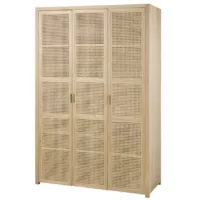 Canopy – Armoire 3 portes avec cannage en rotin L135