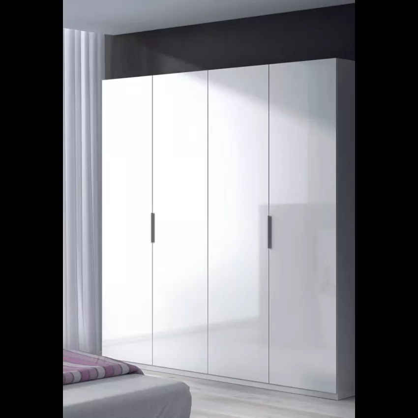 Knoxville - Grande Armoire effet bois blanc 180x52 cm – Image 7