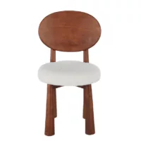 Donut Business – Chaise professionnelle en bois d&rsquo;hévéa massif et bouclettes écrues