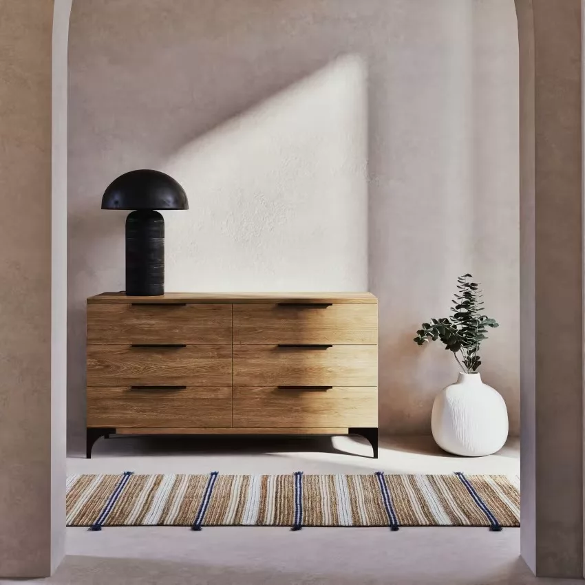 Metropolis - Commode double 6 tiroirs en bois de manguier massif L140 – Image 6