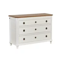 Horace – Commode 3 tiroirs plateau en chêne blanche