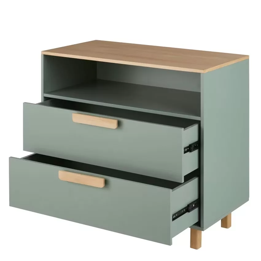 Oliver - Commode 1 niche 2 tiroirs bicolore L90 – Image 7