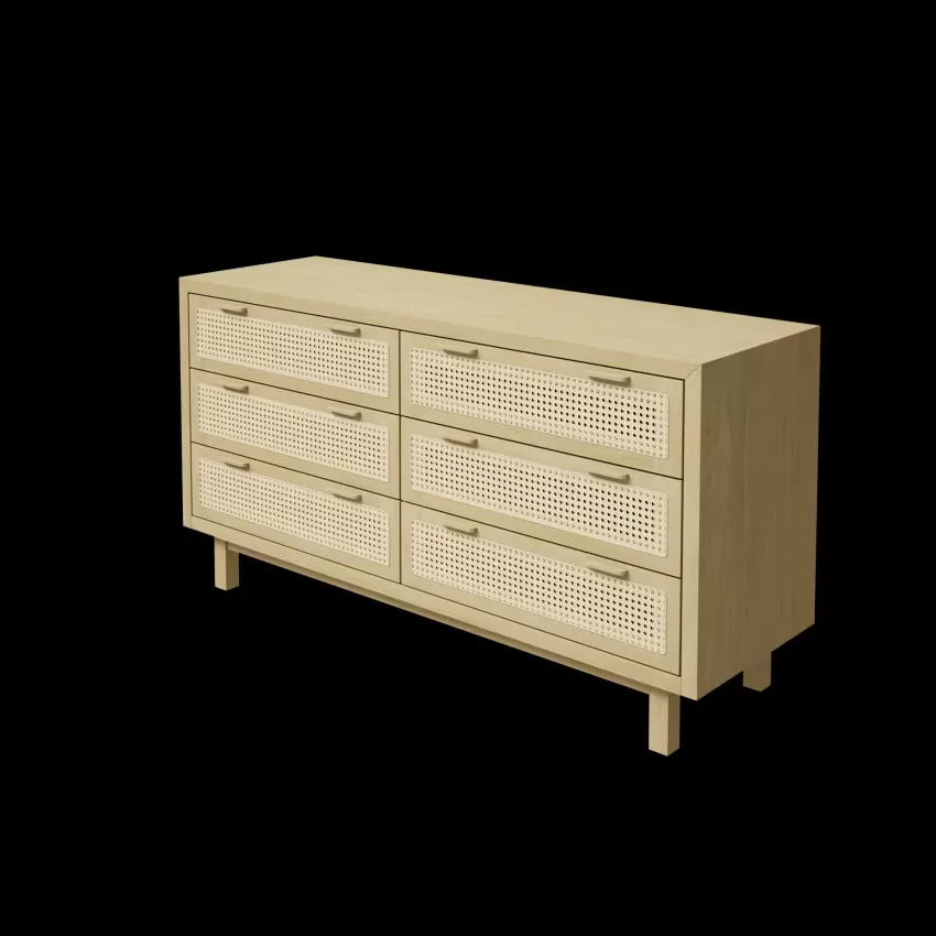 Canopy - Commode 3 tiroirs cannage en rotin L100 – Image 15