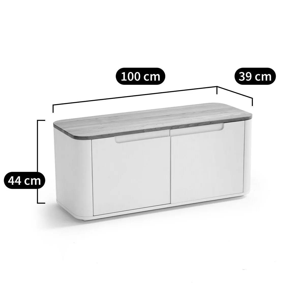 Banc à chaussures Stolico, 2 portes – Image 2