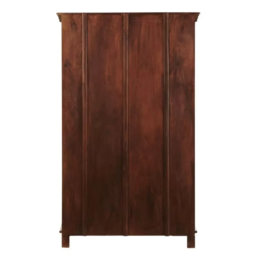 Avignon - Armoire 2 portes 2 tiroirs en manguier blanc patiné L108 – Image 5