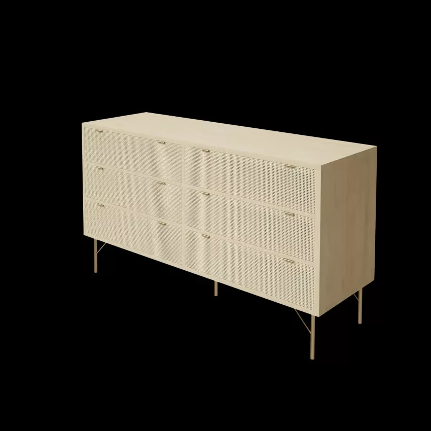 Maisons du Monde Solstice - Commode 3 tiroirs cannage en rotin L90 – Image 11