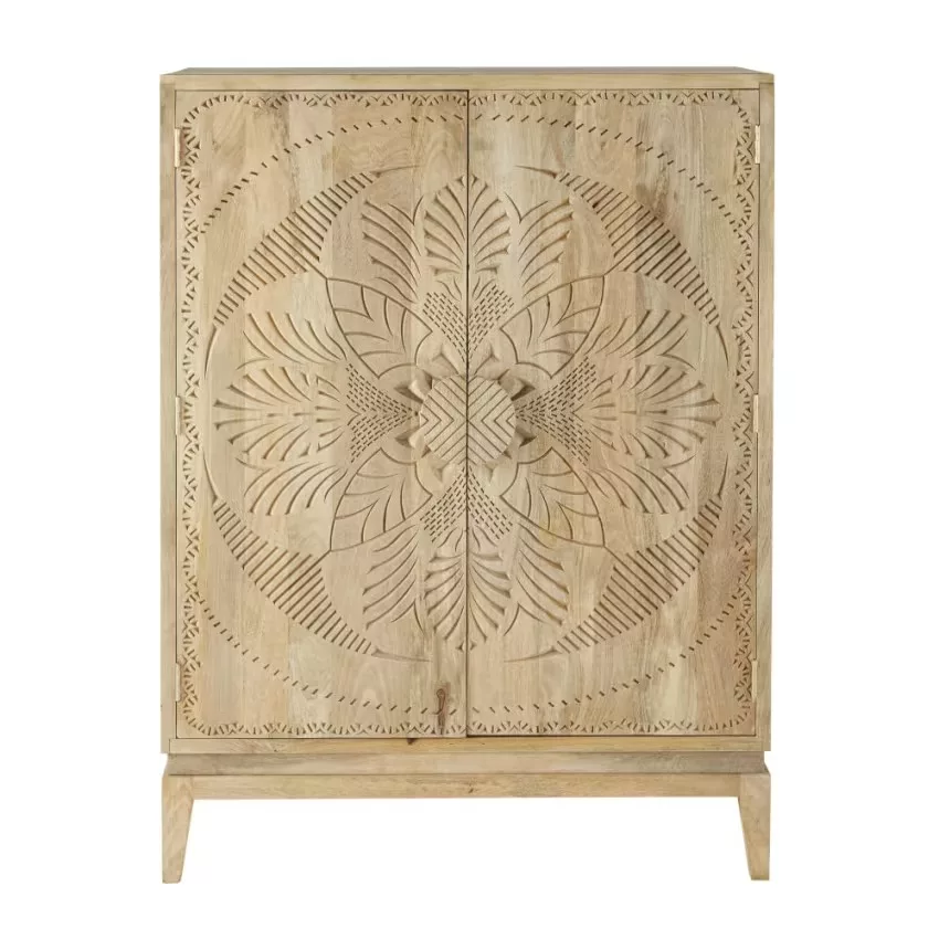 Pendjab - Armoire 2 portes gravée L100