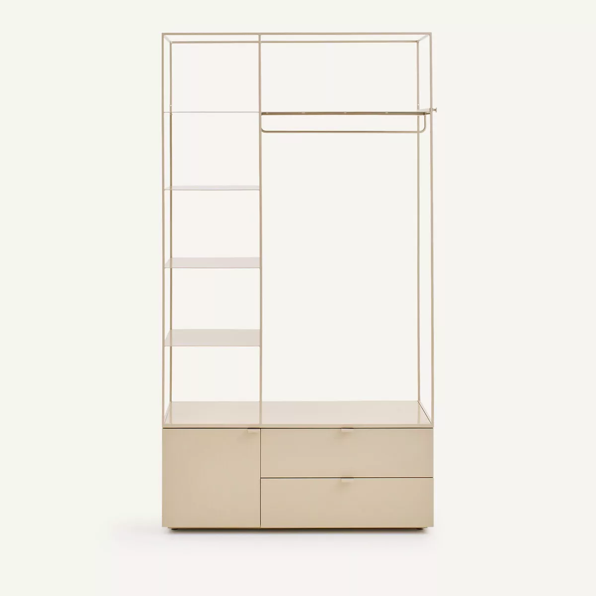 Dressing ouvert en métal fer et MDF plaqué orme ou laqué, KOLYA – Image 11