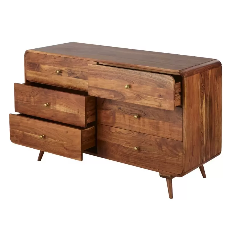 Tony - Commode 3 tiroirs en acacia massif L90 – Image 9