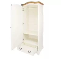 Léontine – Armoire bonnetière 1 porte 1 tiroir crème L80