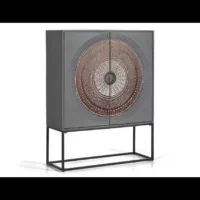 Wood mandala – Buffet en manguier pieds métal gris et marron