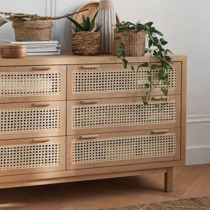 Maisons du Monde Canopy - Commode double 6 tiroirs et cannage en rotin L150 – Image 11