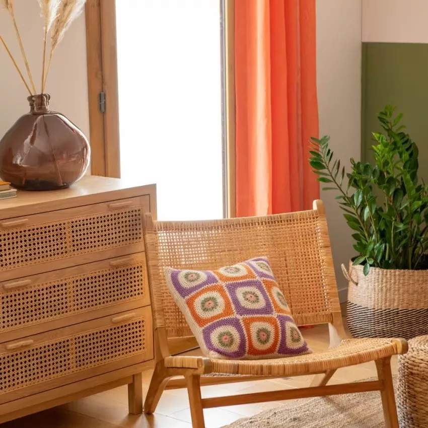 Maisons du Monde Canopy - Commode double 6 tiroirs et cannage en rotin L150 – Image 12