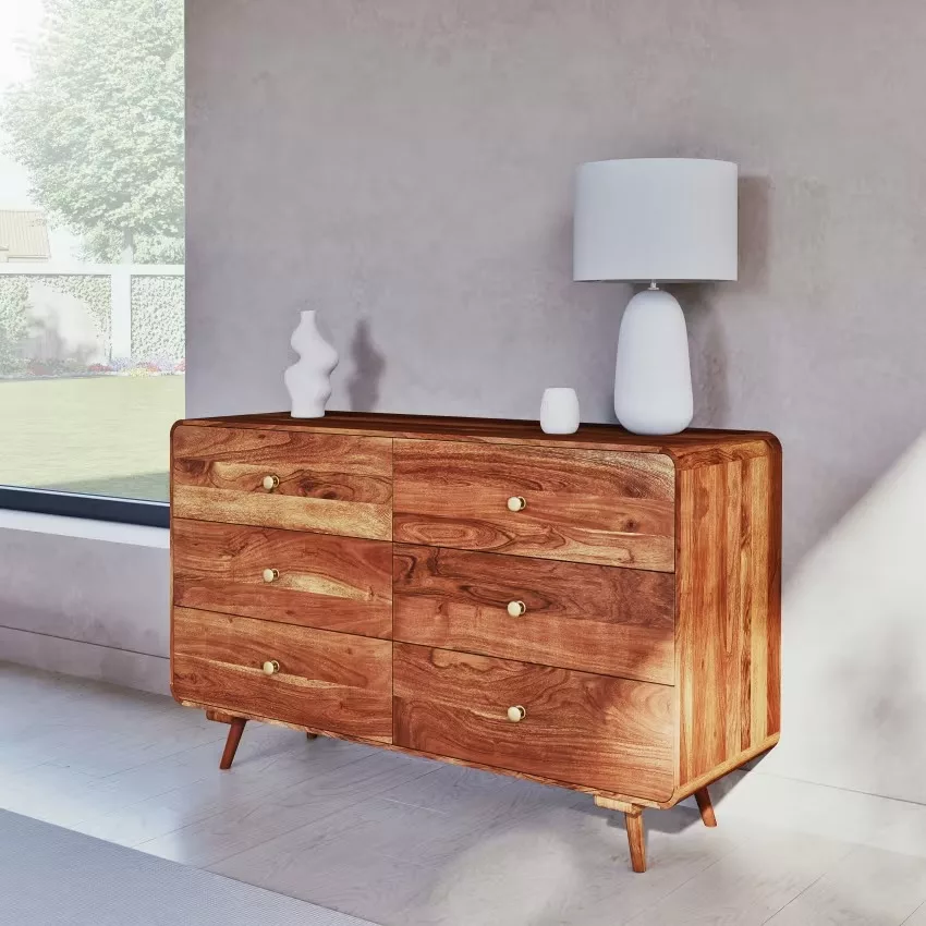 Tony - Commode 3 tiroirs en acacia massif L90 – Image 12