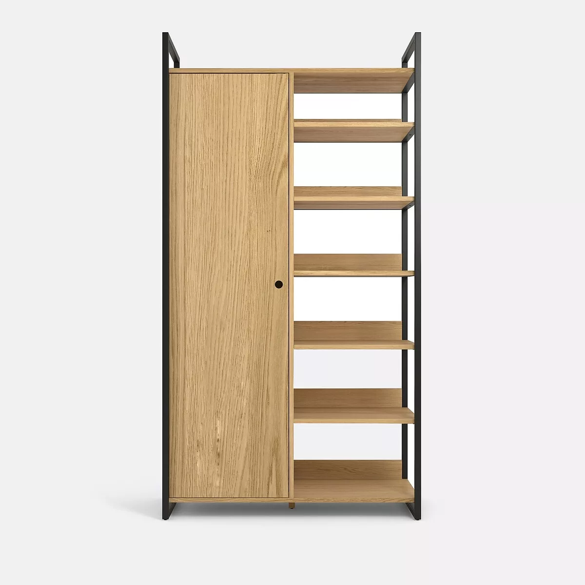 Module armoire 1 porte penderie 6 étagères HIBA – Image 5