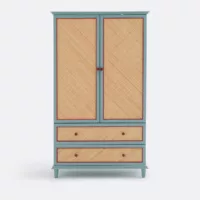 Armoire 2 portes en rotin tressé, SIDORE