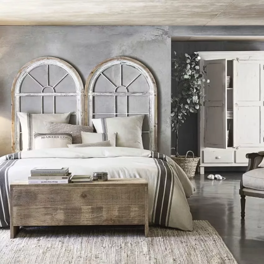 Avignon - Armoire 2 portes 2 tiroirs en manguier blanc patiné L108 – Image 9