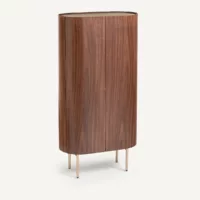 Armoire noyer, plaqué et cuir, Aslen