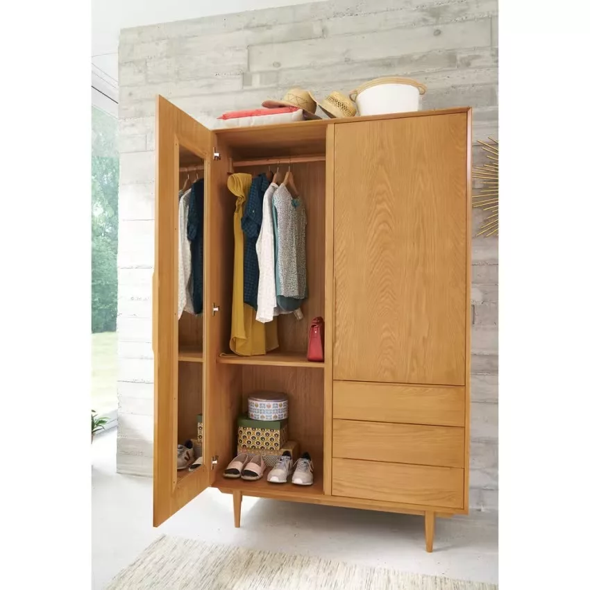 Portobello - Armoire vintage 2 portes 3 tiroirs L120 – Image 8