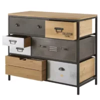 Harvey – Commode 8 tiroirs en métal et sapin L100