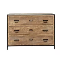 Maisons du Monde  Manufacture – Commode industrielle en bois de manguier massif et métal L110