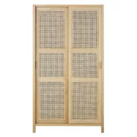 Canopy – Armoire 2 portes coulissantes et cannage en rotin L100