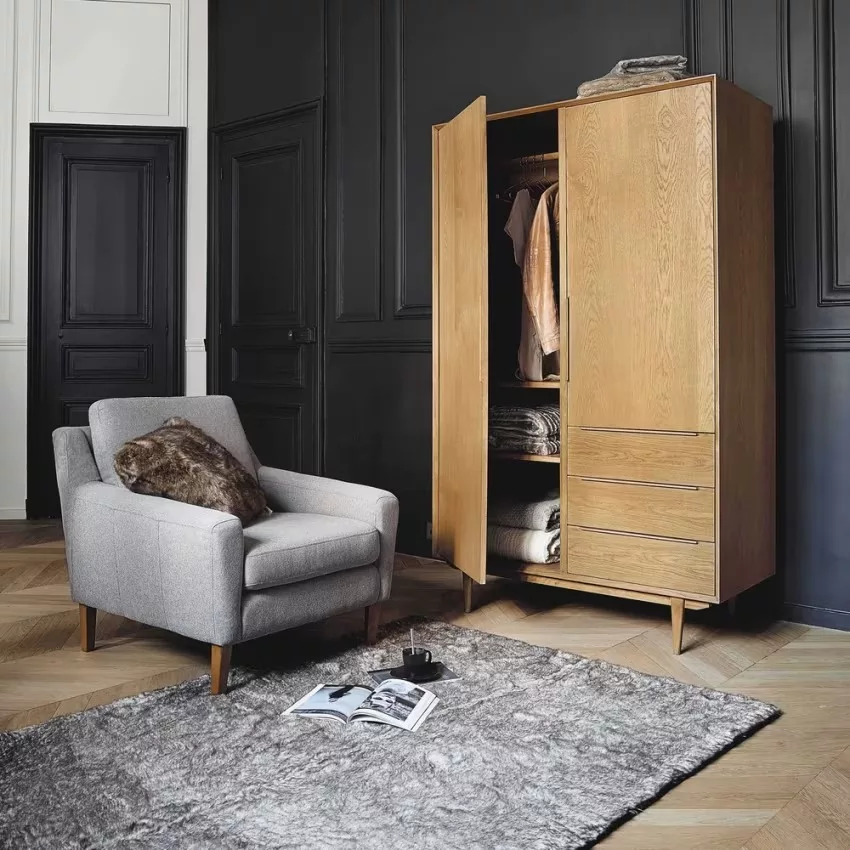 Portobello - Armoire vintage 2 portes 3 tiroirs L120 – Image 9