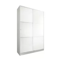 Waterbury – Armoire 2 portes effet bois blanc 120×50 cm