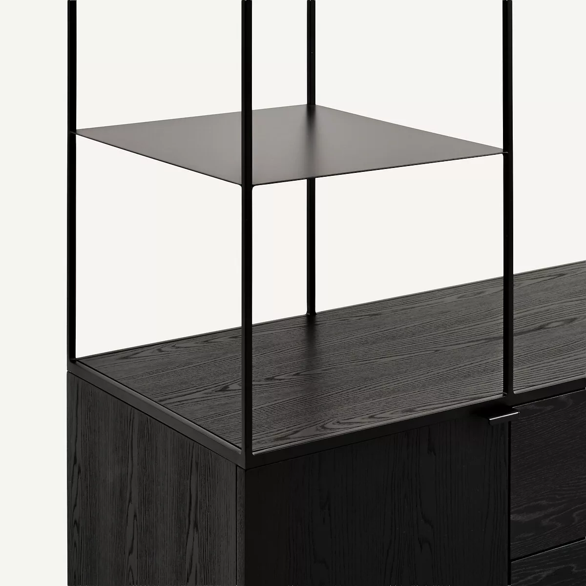 Dressing ouvert en métal fer et MDF plaqué orme ou laqué, KOLYA – Image 6