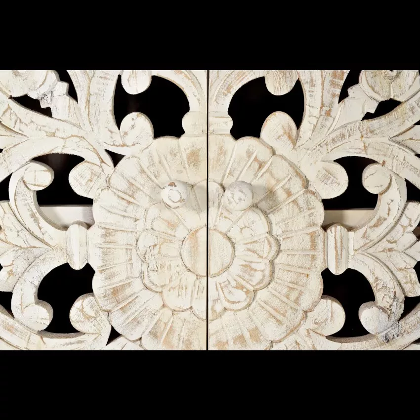 Mykonos - Vitrine en manguier et pieds en métal blanc vieilli – Image 5